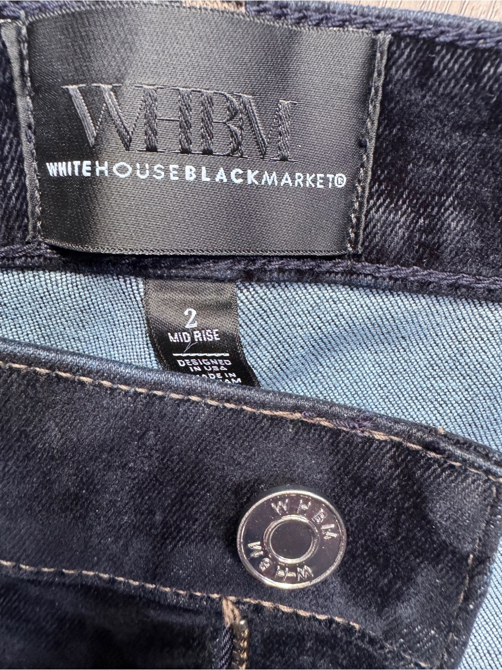 White House Black Market Velour - Velvet MID RISE Bootcut Pants - Size 2 - Picture 9 of 12